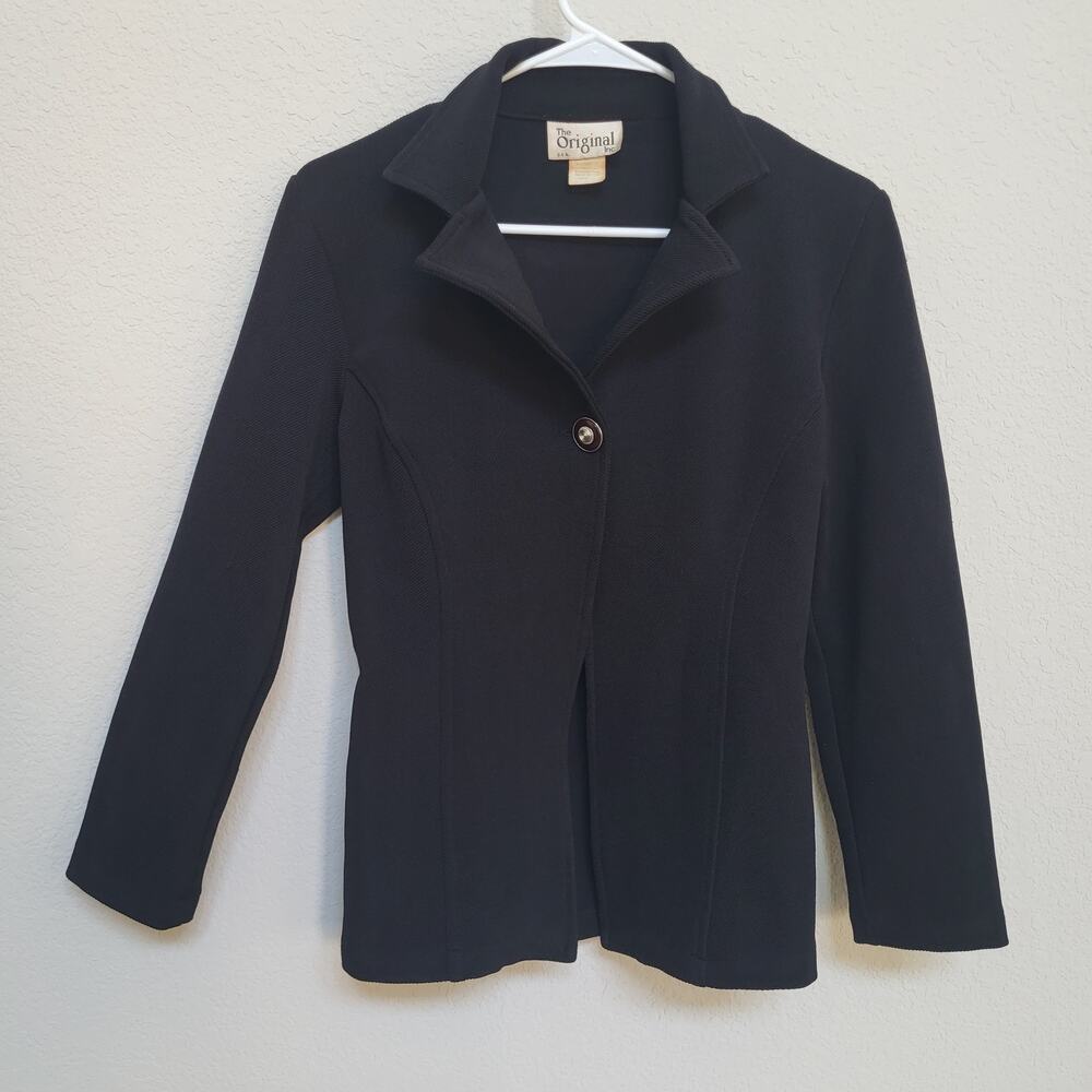 Vintage 90s Y2K Blazer Womens XS Black Business Professional Office Original Inc